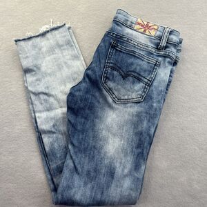 Machine Nouvelle Mode Jeans Womens 29 Blue Skinny Distressed Low Rise Pants 7